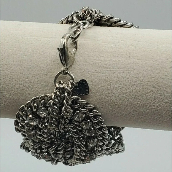 Stella & Dot Bold Silver Chain Crystal Rhinestone - Picture 4 of 10